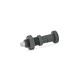 Ganter Indexing Plungers, Threaded Body Plastic, Plunger Stainless Steel 617.2-6-CK-NI