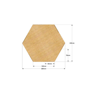 Bedrunka+Hirth 6-Eck-Arbeitsplatte, Breite 2500 mm 03.15.66A