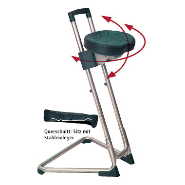 Bedrunka+Hirth Stehhilfe Komfortsitz, PU-Schaum, vertikal verstellbar 16° 05.96.28A
