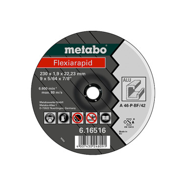 Metabo Flexiarapid 115 x 1,0 x 22,23 mm, Alu, Trennscheibe, Form 41 (616512000)