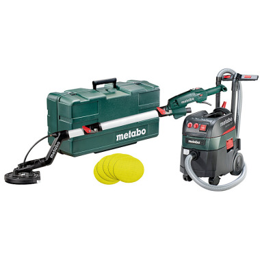 Metabo Langhalsschleifer LSV 5-225 Comfort + Allessauger ASR 35 L ACP Set (690886000) mit 25 Haftschleifblättern P 120 Kunststoffkoffer