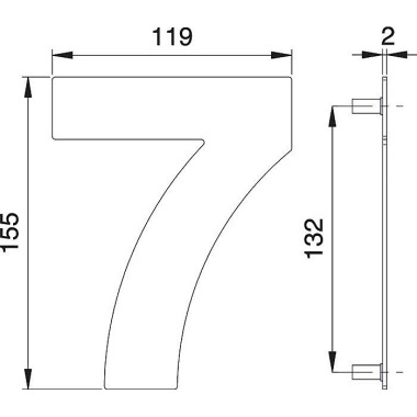 edi Hausnummer Ziffer 7 VA ma 150mm B.119mm EDI 2507/0000/00