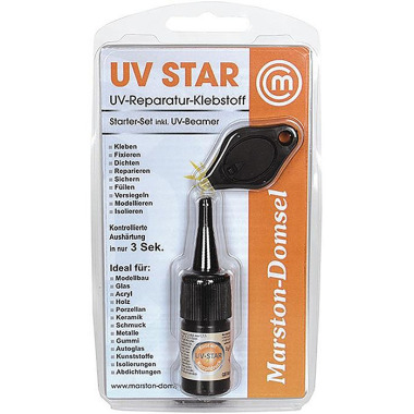 UV-Reparatur-Klebstoff MD UV-Star 3g Kleber /1 UV-Leuchte transp.Set MARSTON-DOMSEL MUV.SET.F3