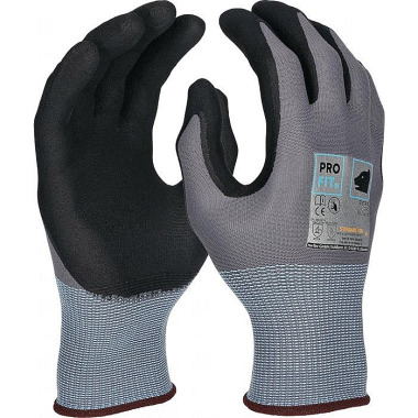 Handschuh EXTRA Gr.10 grau/schwarz EN 388/EN 407 PSA II PRO FIT 393-10