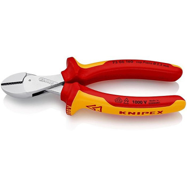 Kompaktseitenschneider X-Cut® L.160mm VDE Mehrkomp.-Hüllen VDE KNIPEX 73 06 160