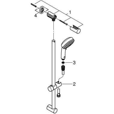 Brausestangenset TEMPESTA C 100 m 2 Strla chr 27788002