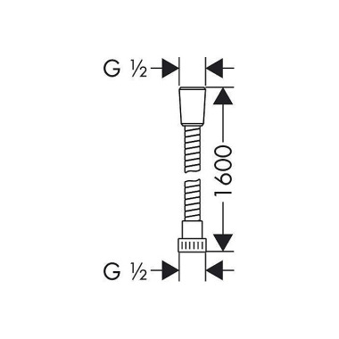 HG Brauseschlauch METAFLE X 1600mm chrom 28266000