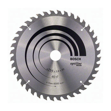 Kreissägeblatt Optiline Wood AD 254mm Z.40 WZ Bohr.30mm Schnitt-B.2,8mm HM BOSCH 2608640443