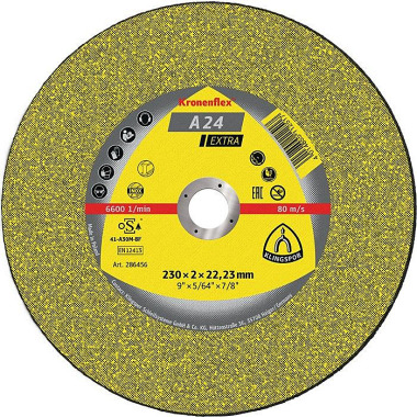 Trennscheibe A 24 Extra D 230xB2mm Bohrung 22,23mm mittelhart GER Drehz.6600 U/min 286456