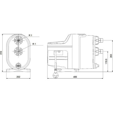 Grundf Hauswasserwerk 230 V 50 Hz, G 1" SCALA 1 5- 55 99530407