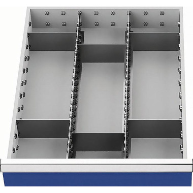 Schubladenunterteilungsma terial Front-H.150mm 2 Längs-/6 Querteiler Schubladen-B.450mm 113A