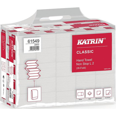 Falthandtuch Katrin Classic L 2 2-lagig weiß L240mm xB320ca.mm 3000 Tücher/KT 615490