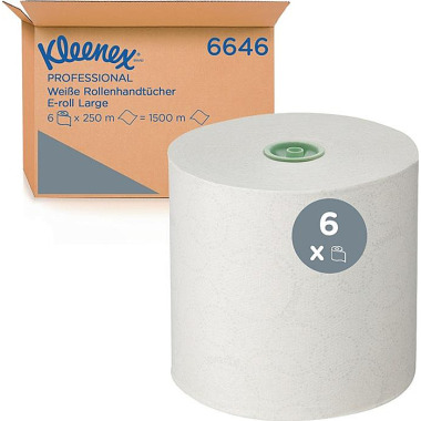 Rollenhandtuch 6646 1-lagig,geprägt weiß L195xB191ca.mm 6 Tücher/VE KLEENEX