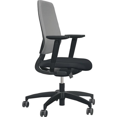 Bürodrehstuhl m.Synchr.-Techn.schwarz/p latingrau 390-510mm 7639A208KGSR75WGS077.033 077.0