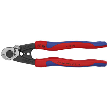 Knipex Wire Rope Cutter forged with multi-component grips 190mm 95 62 190