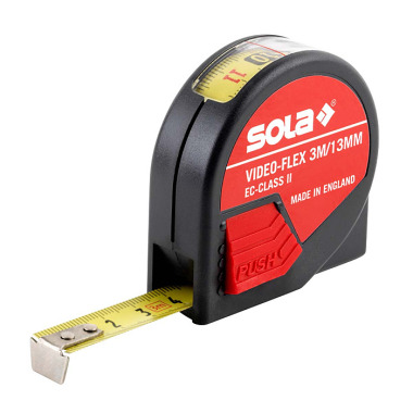 SOLA Rollmeter (13 mm) Video-Flex  VF 3 m, EG-Klasse 2, VE 6 Stk. 50012901