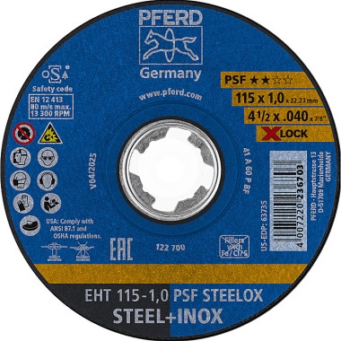 PFERD Tarcza tnąca EHT 115-1.0 PSF STEELOX/X-LOCK 61730101