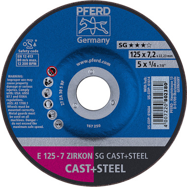 PFERD Tarcza szlifierska E 125-7 ZIRKON SG CAST+STEEL 62212747