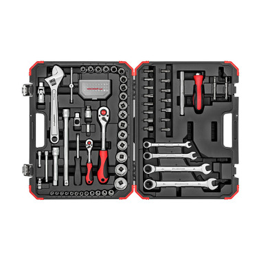 GEDORE czerwony Zestaw kluczy nasadowych 1/4+1/2 97szt R46003097
