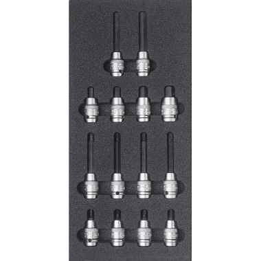 SW-Stahl Tool assortment, Bit-sockets 1/2”, inner hexagon, 14-pieces Z3013-20