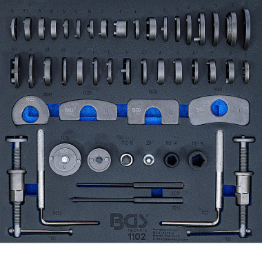 BGS Zestaw narzędzi 2/3: Zestaw do cofania tłoczków hamulcowych | 50 szt. 1102