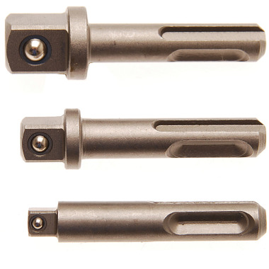 BGS Zestaw adapterów | SDS - zewnętrzny kwadrat 6,3 mm (1/4„), 10 mm (3/8”), 12,5 mm (1/2”) | 3 szt. 8214