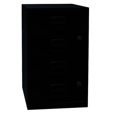 BISLEY Beistellschrank PFA, 4 Universalschubladen, Farbe schwarz PFA4S633