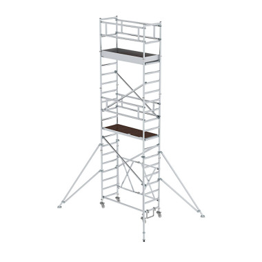 MUNK Folding scaffolding 0.75 x 1.80 m with outrigger Platform height 4.80 m 115148