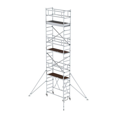 MUNK Folding scaffolding 0.75 x 1.80 m with outrigger Platform height 5.80 m 115159