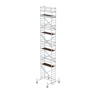 MUNK Mobile scaffolding, 0.75 נ1.80 m, with chassis bar. Platform height 8.45 m 154845