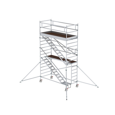 MUNK Mobile scaffolding, 1.35 נ3.0 m, with inclined ascents &amp outrigger. Platform height 4.35 m 167220