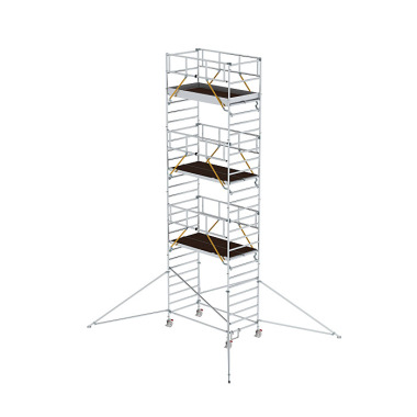 MUNK Mobile scaffolding SG 1.35 נ2.45 m with outrigger & double platform platform height 7.55 m 168739