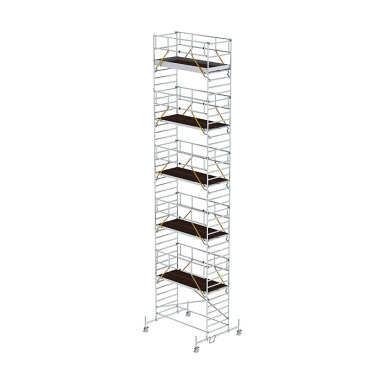 MUNK Mobile scaffolding SG 1.35 נ3 m with chassis bar & double platform platform height 11.62 m 175137