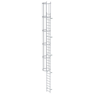 MUNK Single-flight vertical ladder with back protection anodised aluminium 9.60m 500120