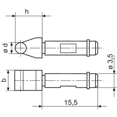 Mahr Roller blade anvil, carbide Ø 2,0 mm / Ø3,5x15,5mm w.c. 4510204