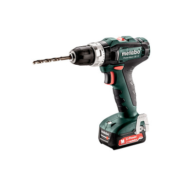 Metabo Akku-Schlagbohrschrauber PowerMaxx SB 12 (601076500) metaBOX 118 12V 2x2Ah Li-Power + SC 30