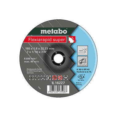 Metabo Flexiarapid super 180x1,6x22,23 Inox, Trennscheibe, gekröpfte Ausführung (616227000)