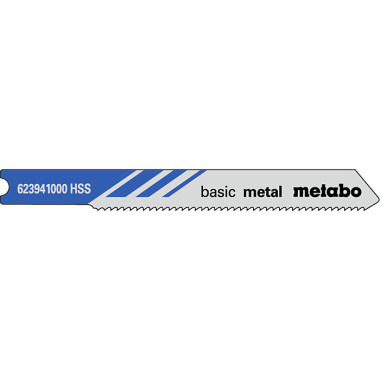 Metabo 5 U-Stichsägeblätter basic metal 52/ 1,2 mm, HSS, Universalschaft (623941000)