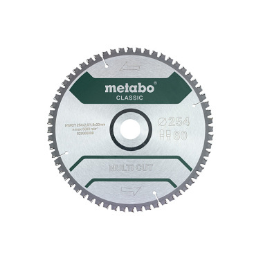 Metabo Sägeblatt multi cut - classic, 254x2,6/1,8x30 Z60 FZ/TZ 5°neg (628285000)