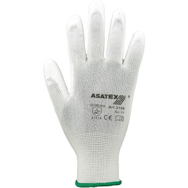 Handschuhe Gr.8 weiß EN 388 PSA II Nyl.m.PU ASATEX 3700/8/70