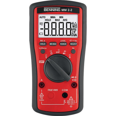 Multimeter MM 2-2 0,1 mV-1000 V AC,0,1 mV-1000 V DC TRUE RMS BENNING 044692