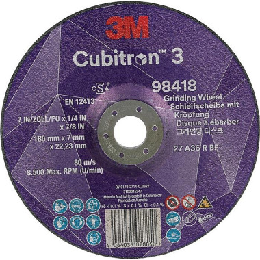 Schruppscheibe Cubitron™ 3 D180xS7mmKörnung 36+ gekr.3M™ Cubitron™ 4 7100303980