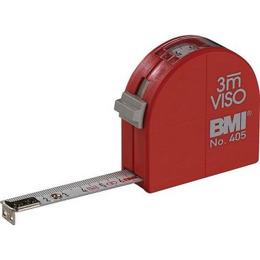 Taschenrollbandmaß VISO L.3m B.16mm mm/cm EG II PA Sichtfenster BMI 405341020