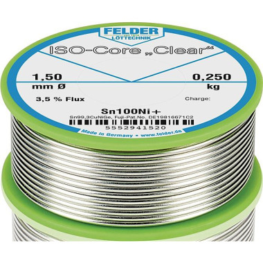 Lötdraht ISO-Core® Clear 1,5mm 250g Sn100Ni+ FELDER 5552941520