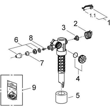 Grohe Füllventil 37095, 3 /8" 37095000