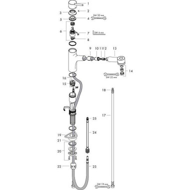 HG Einhebel-Spültischmisc her TALIS S DN 15, mit Au sziehbrause chrom 32841000