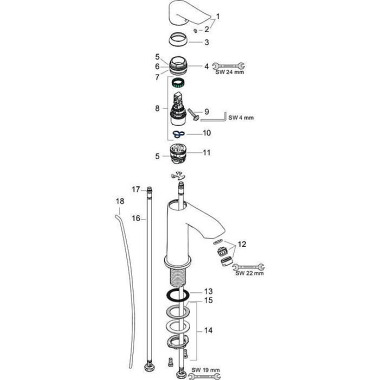 HG Einhebel-Waschtischmis cher 100 METRIS DN 15 Com fortZone 100 m ZAG G 1 VK chr 31088000