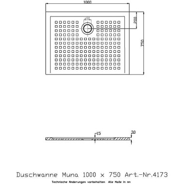 Hoesch Mineralguss-Duschw anne MUNA m AR 1000x750x3 0mm we 4173.010