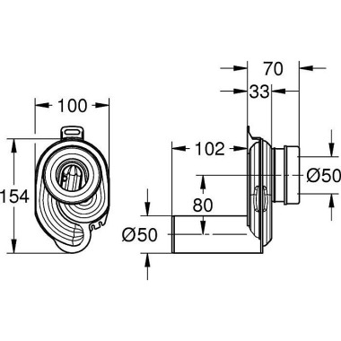 Grohe Urinal-Siphon Abgan g waag d= 50mm 39732000