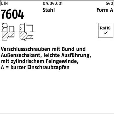 Verschlußschraube DIN 760 4 Bund AM 18x 1,5 Stahl 2 5 Stück 076040010180150